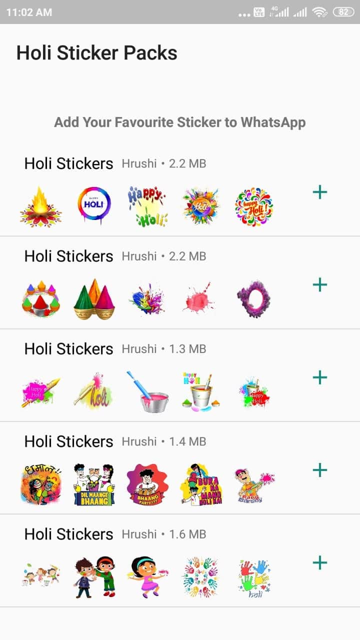 Holi stickers for WhatsApp